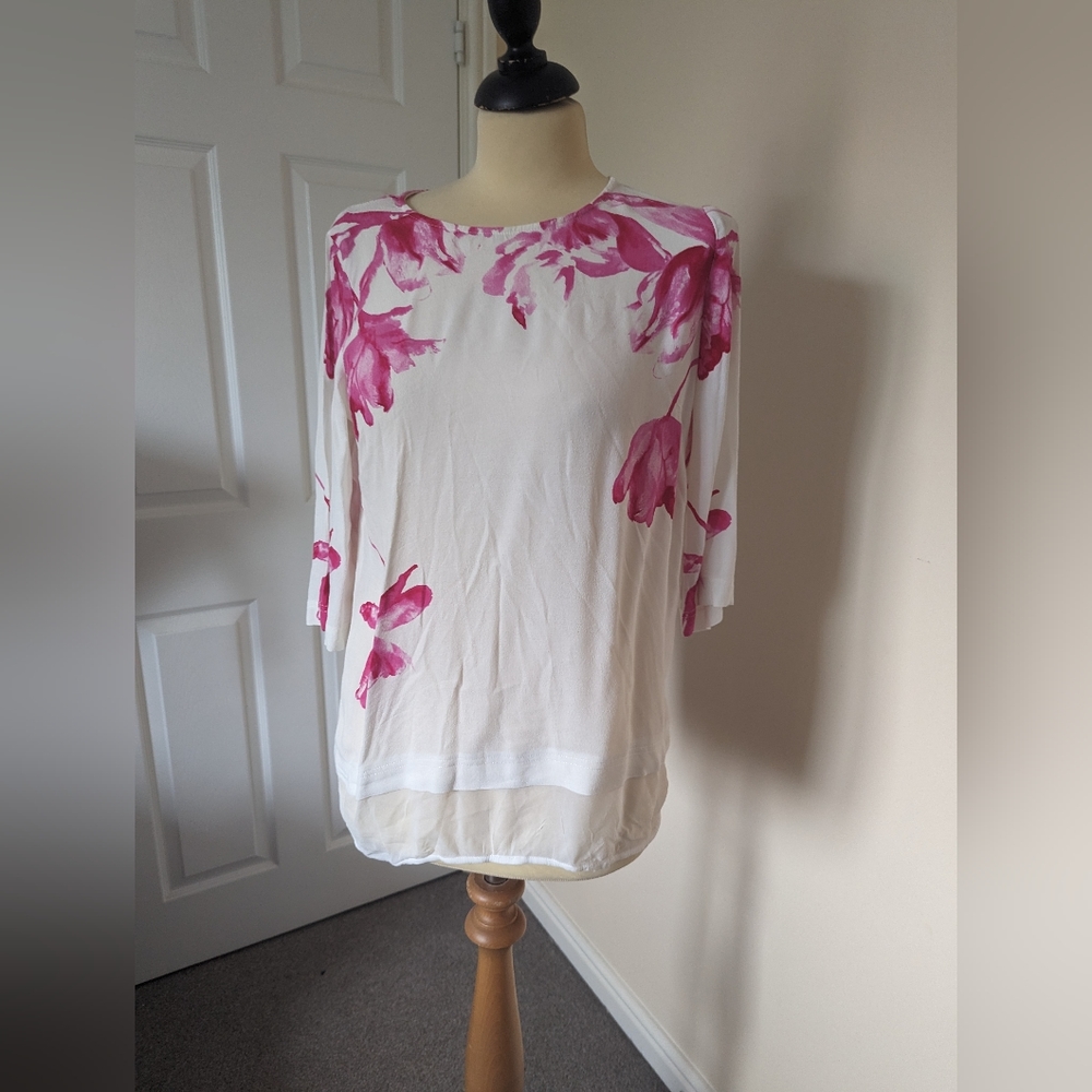 Joules white and pink blouse size 10 - Picture 1 of 8